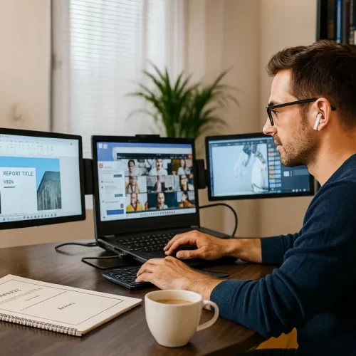 Transform your workflow and increase your digital workspace by adding two additional screens to your laptop.