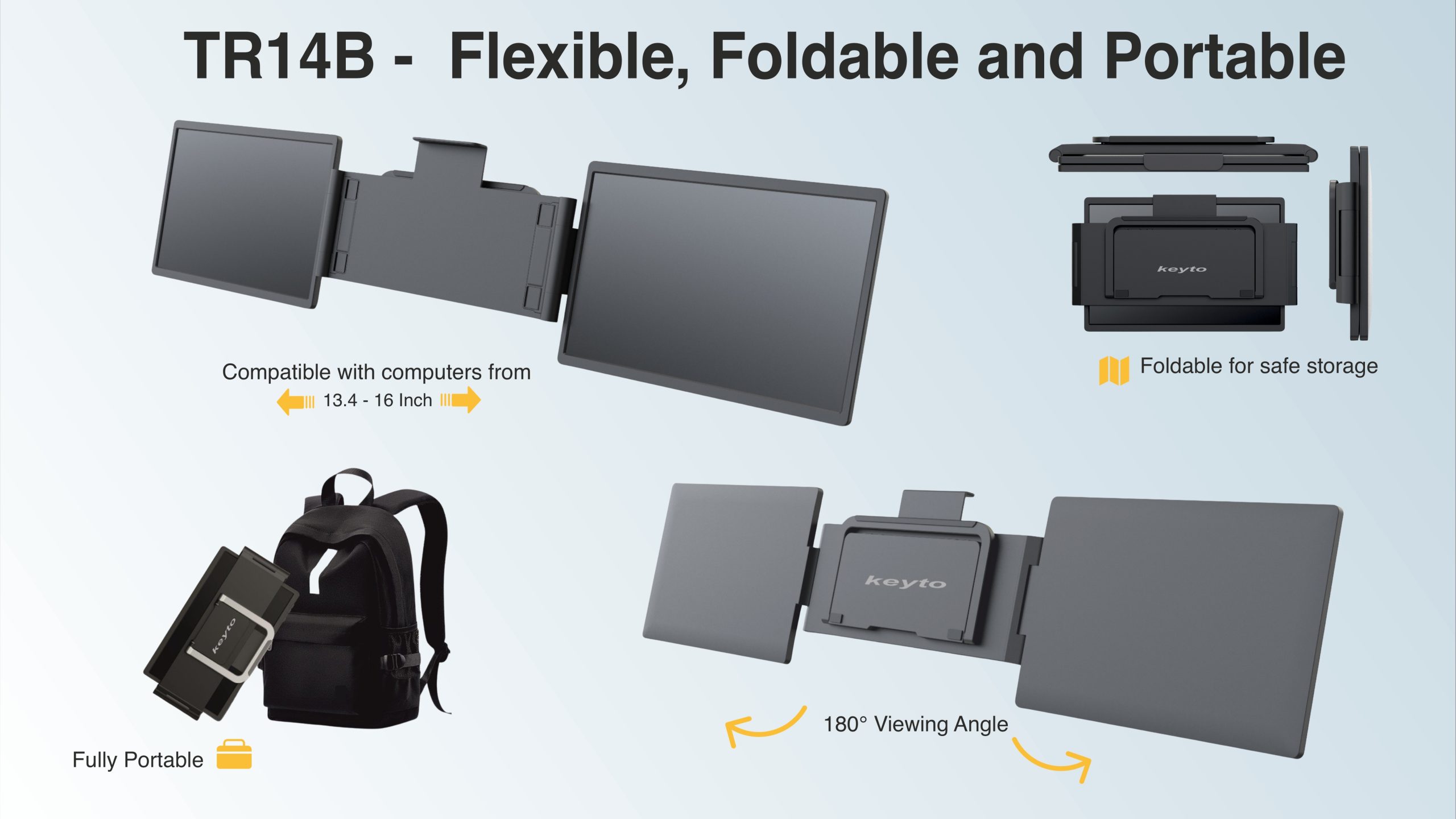 AM 14″ Laptop Screen Extender, Designed for productivity and portability